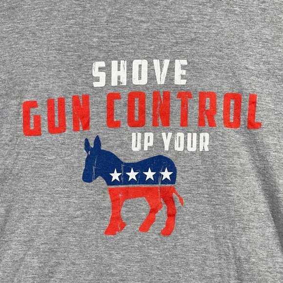 Kentucky Gun Co Short Sleeve T-Shirt Mens Size Large "Gun Control" Gray Politics - Picture 2 of 6